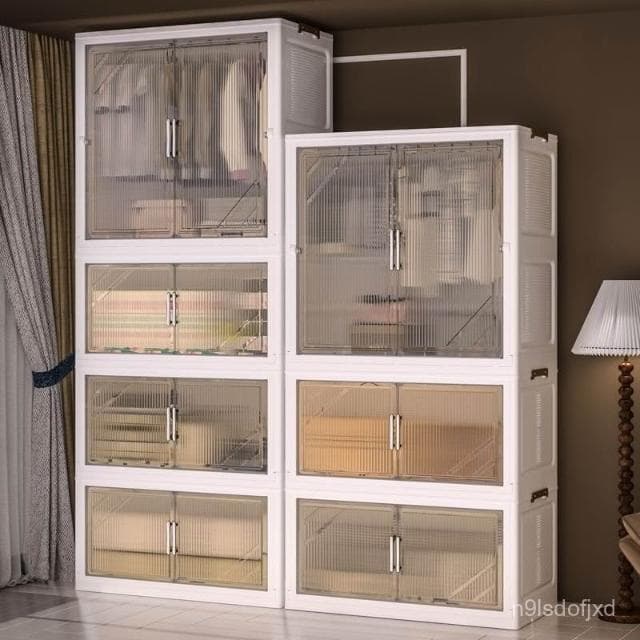 免安裝兒童衣櫃加厚嬰兒寶寶簡易折疊衣櫥家用零食玩具防塵收納櫃 收納箱 收納櫃 折疊收納箱 儲物櫃 整理箱 衣櫃 衣櫥