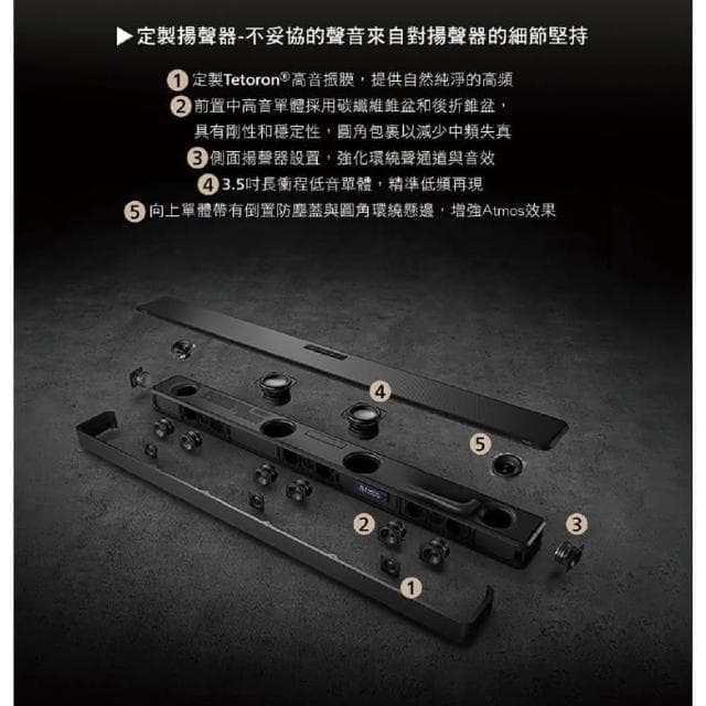 【Philips 飛利浦】飛利浦PHILIPS 旗艦級7.1.2家庭劇院音響組 TAFB1 聲霸Soundbar劇院音響藍芽喇叭