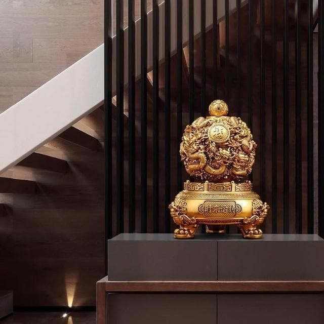 九轉乾坤龍鼎擺件 招財 客廳酒櫃辦公室桌麵大氣裝飾品 公司開業禮物 開幕送禮 入厝 新屋送禮