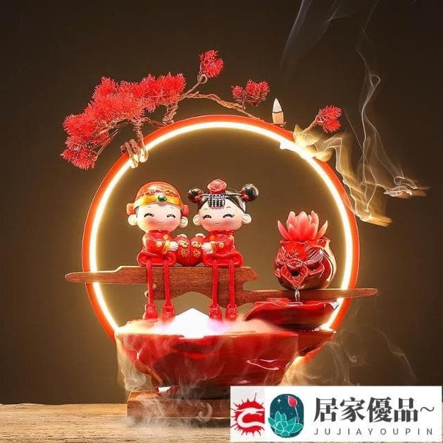 特價擺件流水擺件結婚禮物新婚送新人一對創意閨蜜情人節禮品陶瓷婚慶中式