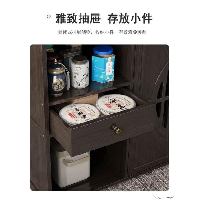移動茶櫃 家用茶幾 新中式茶櫃 客廳小茶台 實木泡茶桌 茶車 一體套裝茶几 石面茶車 茶几 黑陶茶具