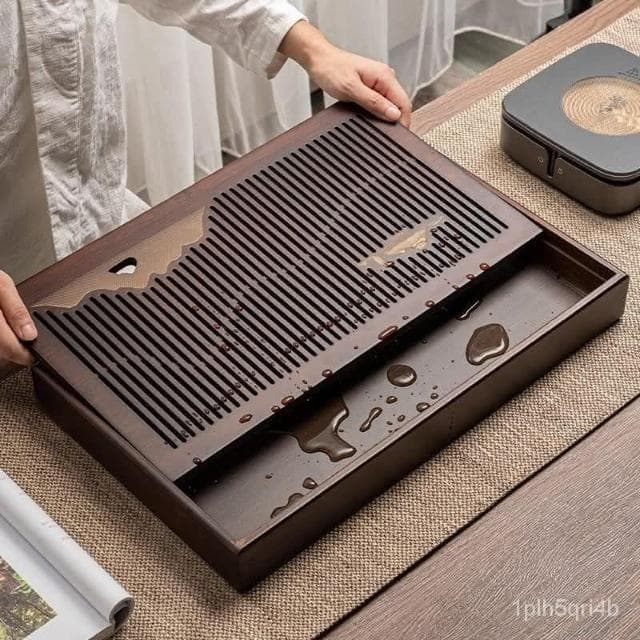茶盤儲水式小型傢用蓄水幹泡茶臺大號竹製輕奢現代新中式茶託盤 茶盤 茶具 泡茶盤 茶臺 茶託 功夫茶具 泡茶 茶道