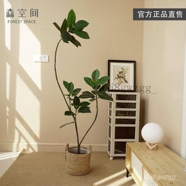 免運費 仿真綠植橡皮樹假綠植輕奢北歐客廳臥室裝飾落地式橡皮樹植物盆栽