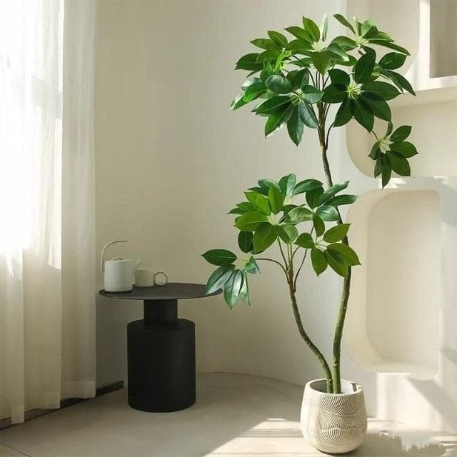 北歐ins風仿真綠植保羅大葉傘植物盆栽室內客廳裝飾假樹落地擺件