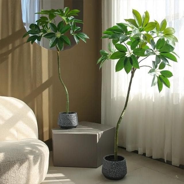 北歐ins風仿真綠植保羅大葉傘植物盆栽室內客廳裝飾假樹落地擺件
