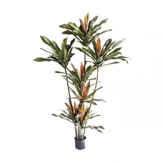 可開發票 北歐室內紅鐵樹仿真植物假花綠植盆栽客廳陽臺造景落地盆景擺件樹