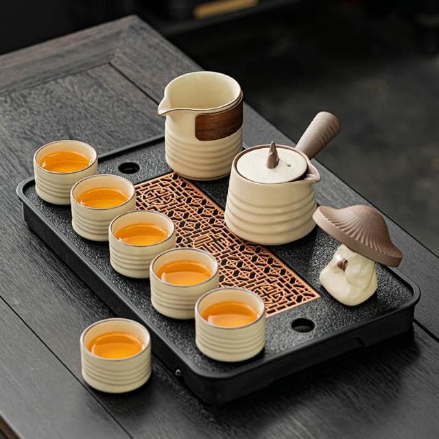 汝窯功夫茶具套裝家用陶瓷茶壺泡茶蓋碗輕奢高檔茶盤喝茶茶杯整套