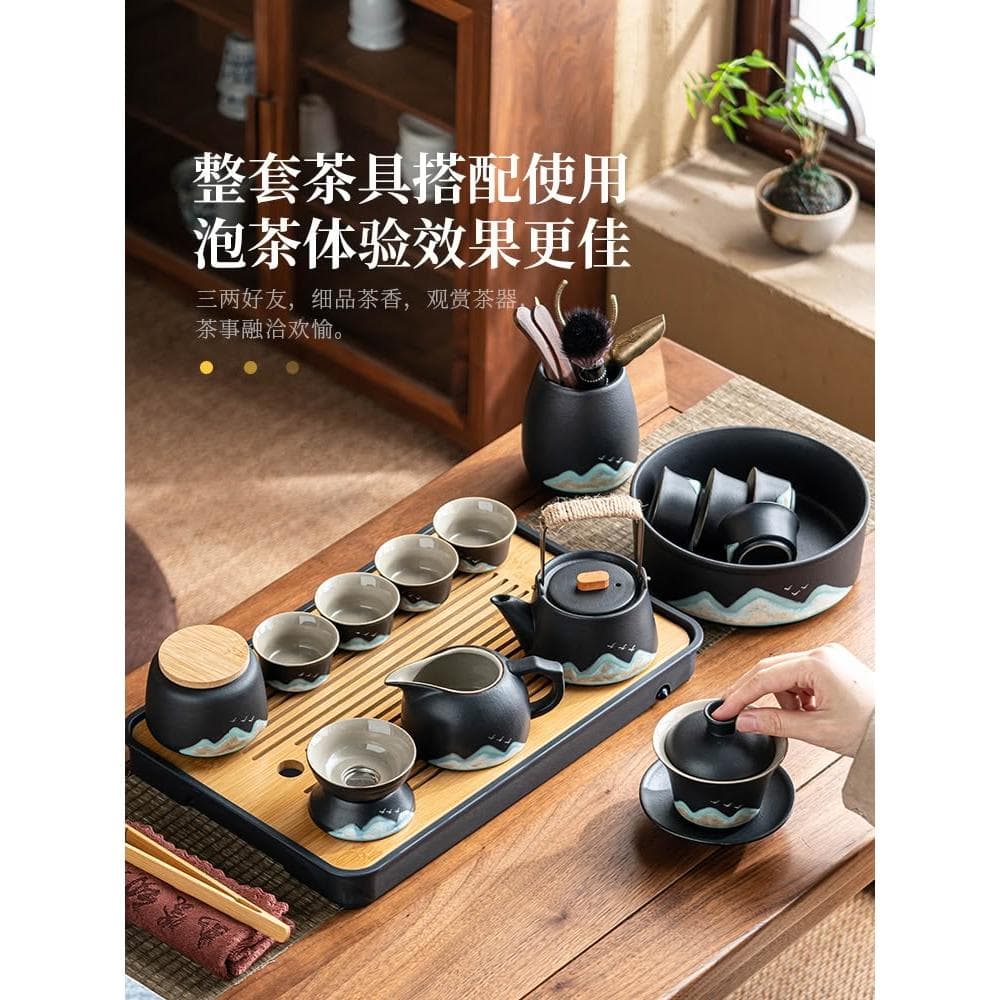 黑陶功夫茶具套裝家用高檔輕奢中式喬遷禮2025新款茶杯小套送長輩