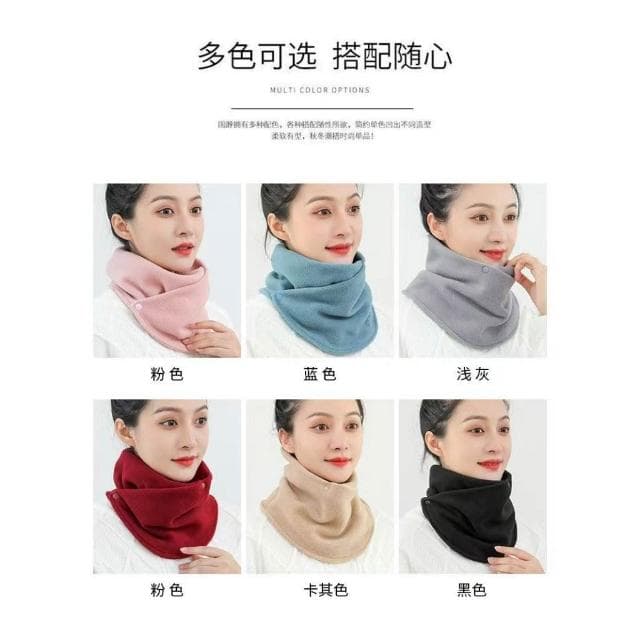 雙扣搖粒絨圍脖 保暖圍脖 防風圍脖 多功能圍巾 10色可選 WA029
