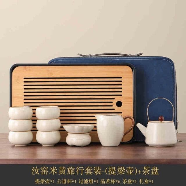 新款汝窯功夫茶具套裝 家用茶具 辦公室喝茶泡茶蓋碗茶壺茶杯子套裝 功夫茶套組