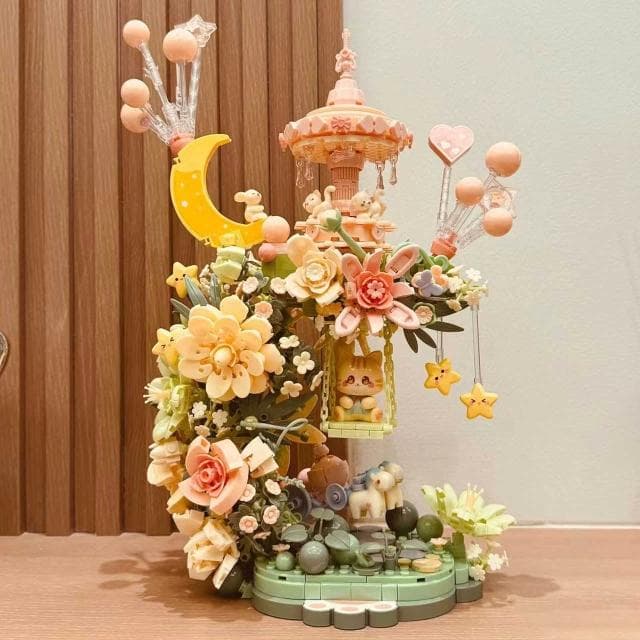 花顏月下 森寶積木 花顏茶語音樂盒 情人節節日生日禮物