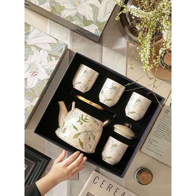 陶瓷茶具 喬遷新居陶瓷茶具套裝 家用客廳水杯 新婚禮物茶壺杯子結婚禮品