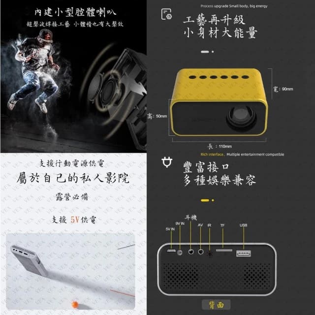 MITOU MT500 米投 高清投影機 小型高清投影機 便攜投影機 鏡像同屏 立體喇叭 情人節交換禮物 臥室/宿舍