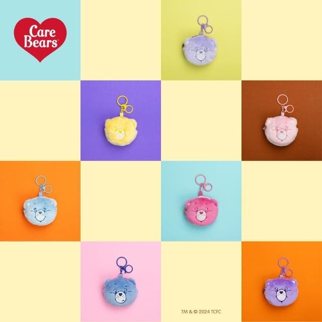 【Care Bears】泰國正版 CareBears Airpods萬用耳機包 鑰匙圈 吊飾 耳機套 零錢包 彩虹熊 愛心熊