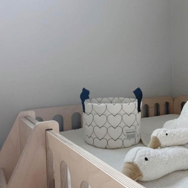 寶寶尿布收納籃(嬰兒衣物尿片收納/床邊收納/純棉/刺綉/收納籃/收納筐/收納盒)