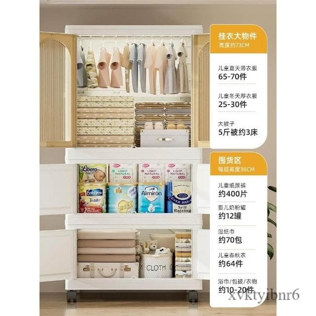 ✨ 廠家直銷✨ 免安装宝宝衣柜 加厚婴儿收纳柜 家用零食整理箱 衣服储物柜 儿童小衣橱 可折叠衣柜