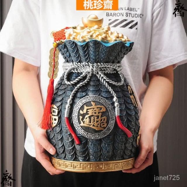 存錢筒  桌麵玄關擺件 落地擺件 喬遷禮物 超大容量 存錢罐 儲錢罐 撲滿 新款存錢罐 衹進不齣大號儲蓄罐擺件