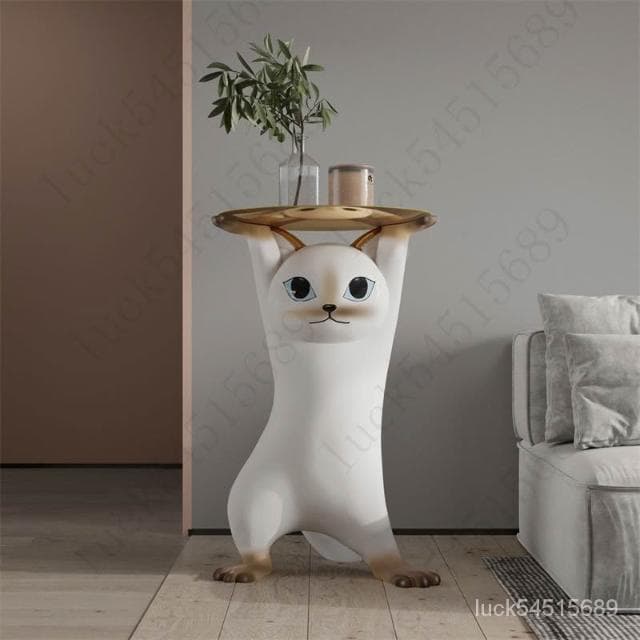 精選 免運#破損補發~沙鵰妖嬈貓客廳落地沙發旁邊的大型裝飾擺件喬遷新居暖房搬傢禮物 YKM4
