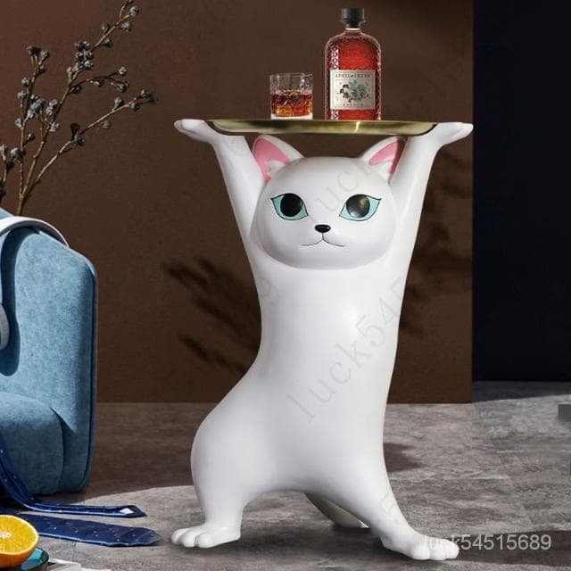 精選 免運#破損補發~沙鵰妖嬈貓客廳落地沙發旁邊的大型裝飾擺件喬遷新居暖房搬傢禮物 YKM4