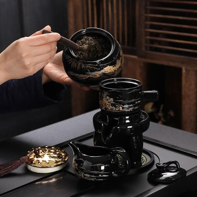 四季風家居 懶人自動茶具套裝家用高級輕奢陶瓷辦公室會客功夫泡茶壺茶杯整套