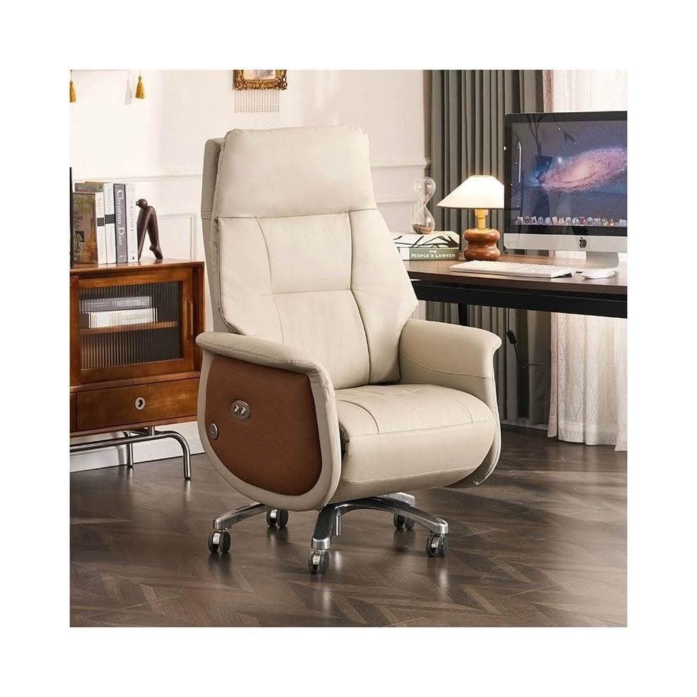 老闆椅 大班椅 電動老闆椅真皮辦公室舒適久坐電腦椅可躺商務大班椅按摩辦公椅子