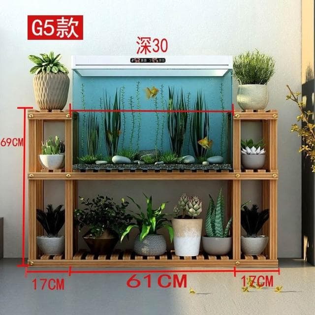 花架 金魚缸架 陽台綠蘿盆栽架 落地式植物架 客廳花盆多肉特價花架 室內實木客廳落地置物架 花園植物架