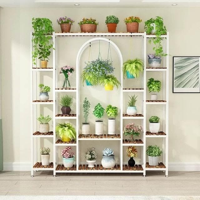 花架 花盆架 盆栽架 落地式花盆架 多層陽台置物架 鐵藝室內花盆架 綠蘿多肉植物架 實木置物架