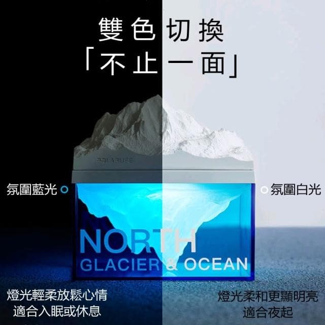 (極地冰川薰香夜燈)冰川擴香燈 擴香迷你燈 創意夜燈 小夜燈 七夕情人節 女生禮物 男生禮物 小眾禮物