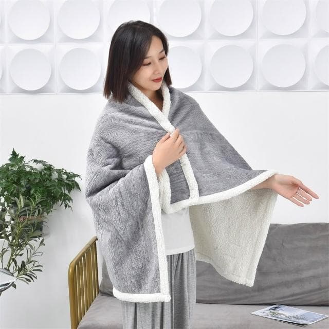披肩毯 羊羔絨毯 蓋毯帶扣 空調冷氣午睡小毯 日式鬥篷披風 居家懶人 聖誕節交換禮物