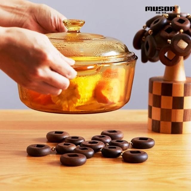 設計師款 櫸木實木發財樹隔熱墊 木質杯墊 原木餐桌隔熱墊木頭 創意禮物節日喬遷禮物 送朋友高檔禮品 桌面餐具防燙耐熱