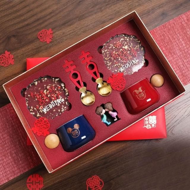 婚禮對杯 有意義的禮物 馬克杯組 馬克杯禮盒組 情侶對杯 創意結婚杯子套裝情侶喜杯子一對新婚送禮物新人閨蜜新娘訂婚實用