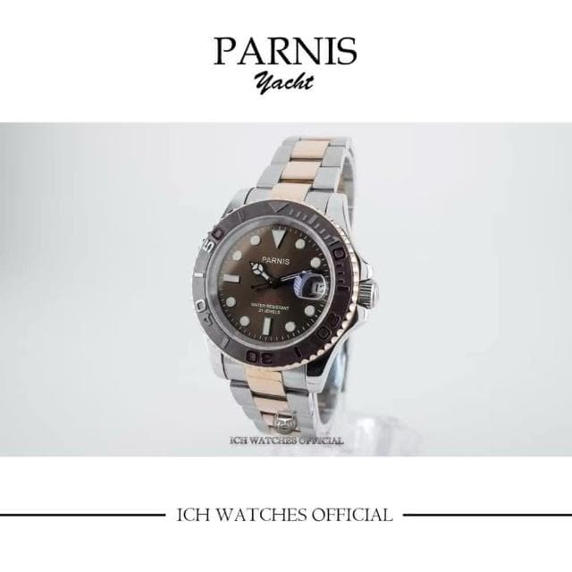 ICHco 實體門市 瑞士PARNIS YACHT陶瓷錶圈遊艇機械錶-116655116622手錶男錶女錶水鬼潛水錶運動錶生日禮物