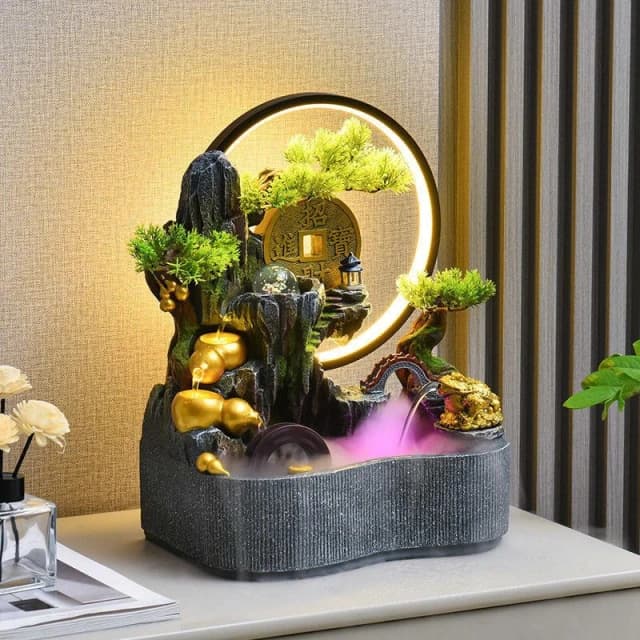 假山流水擺件 風水擺件 風水擺 招財水流盆 水流擺件 流水盆 開運 開幕 喬遷 禮物 玄關擺飾 桌麵擺件 開幕送禮