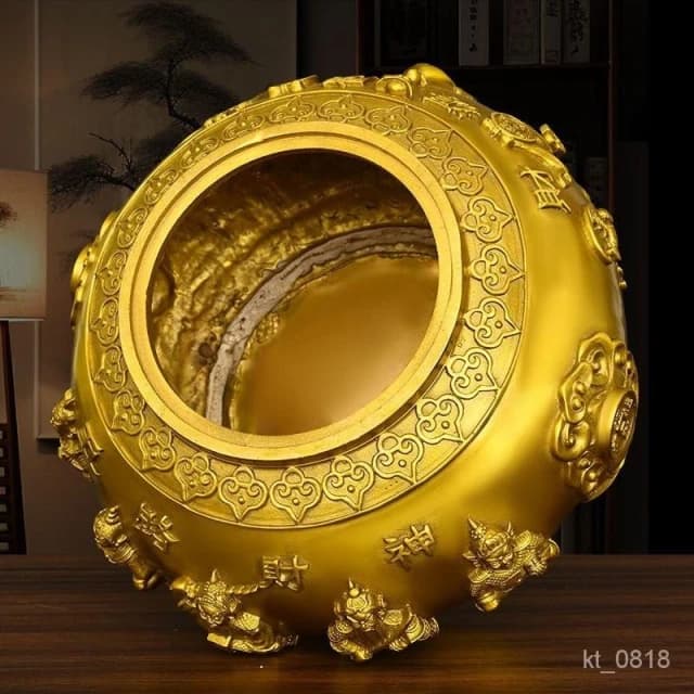 聚寶盆 五路財神聚寶盆 帶蓋聚寶盆擺件 招財擺飾 風水擺件 開幕送禮 入厝禮物