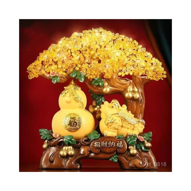 免運 招財葫蘆 貔貅擺飾 黃水晶發財樹 擺件 招財擺飾 客廳擺飾 玄關擺件 店鋪擺飾 風水擺件 入厝禮物 開幕送禮
