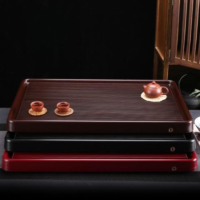 簡約茶盤中式電膠木家用幹泡臺實木方形茶臺茶具