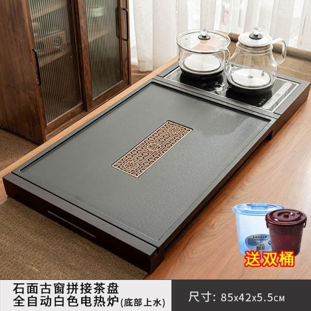 全自動茶盤高檔家用仿烏金石茶臺一體茶具套裝燒水實木盤功夫茶榕