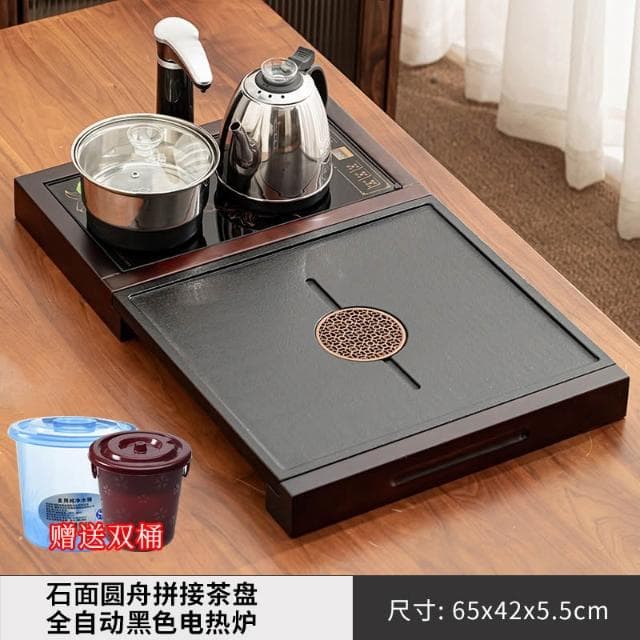 全自動茶盤高檔家用仿烏金石茶臺一體茶具套裝燒水實木盤功夫茶榕