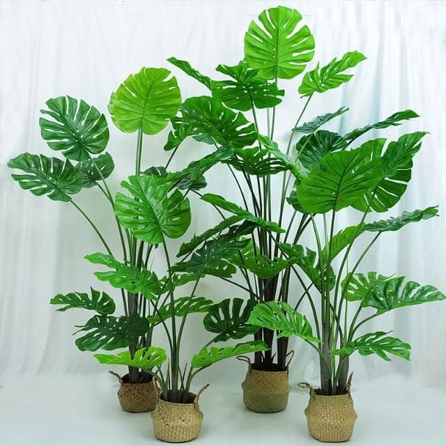 仿真龜背竹大型落地綠植盆栽客廳家居辦公室裝飾假植物仿真盆景擺