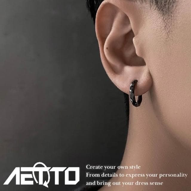 𝑨𝑬𝑻𝑻𝑶 莫比烏斯耳環 精緻做工  醫療鋼 黑銀兩色 耳環 耳針 無耳洞 耳夾 鈦鋼耳環 男生耳環 女生耳環 耳飾