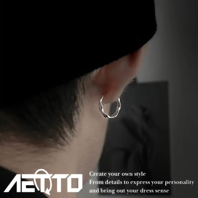 𝑨𝑬𝑻𝑻𝑶 莫比烏斯耳環 精緻做工  醫療鋼 黑銀兩色 耳環 耳針 無耳洞 耳夾 鈦鋼耳環 男生耳環 女生耳環 耳飾
