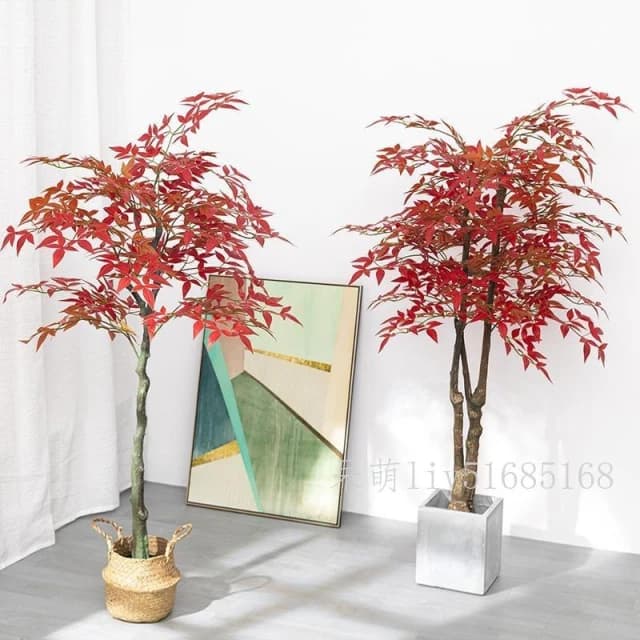 仿真綠植 假紅楓樹 盆栽植物 造景楓叶 裝飾花 客廳落地 擺件大型 假花卉 仿真樹 仿真花