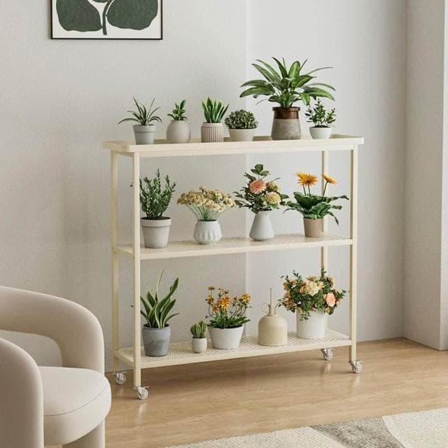 -2025年新款- 免運費 植物架 花架子 盆栽架 移動置物架 客廳落地式花架 陽臺簡約現代花盆架 鐵藝植物擺放層架
