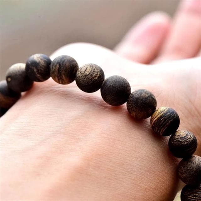 【EMMA SUE】開運手鍊 招貴人 生日禮物 女手鍊 佛珠 沉香手串 黑油老料手鍊 圓珠手鍊 手串 送長輩 送朋友 保平安 避邪手鍊