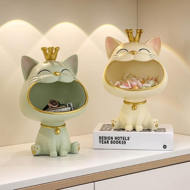 桃甜也居家生活 招財貓鑰匙收納玄關擺飾入戶門口鞋櫃新房家居裝飾品喬遷新居禮品