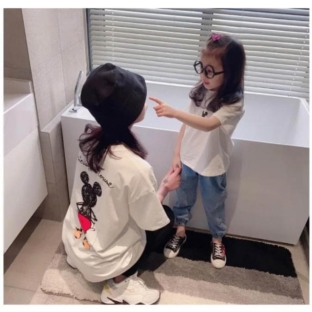 親子裝 童裝 短袖親子裝 母子裝 韓版米奇親子裝 大碼親子裝 一家三口母子母女裝短袖T恤