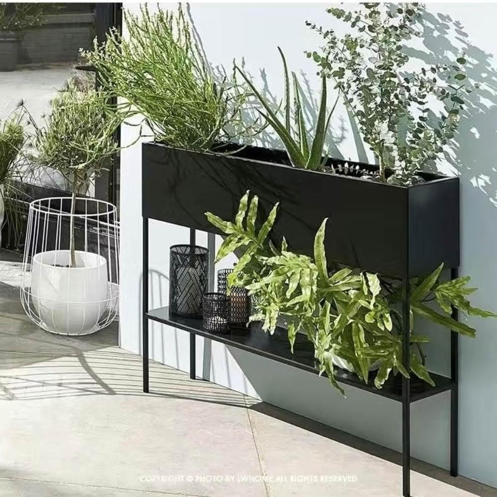 輕奢露天花架 陽臺花架 花盆 庭院花架 盆栽架 多肉植物架 戶外雙層大型花架 歐風植物架室外陽臺落地式花架