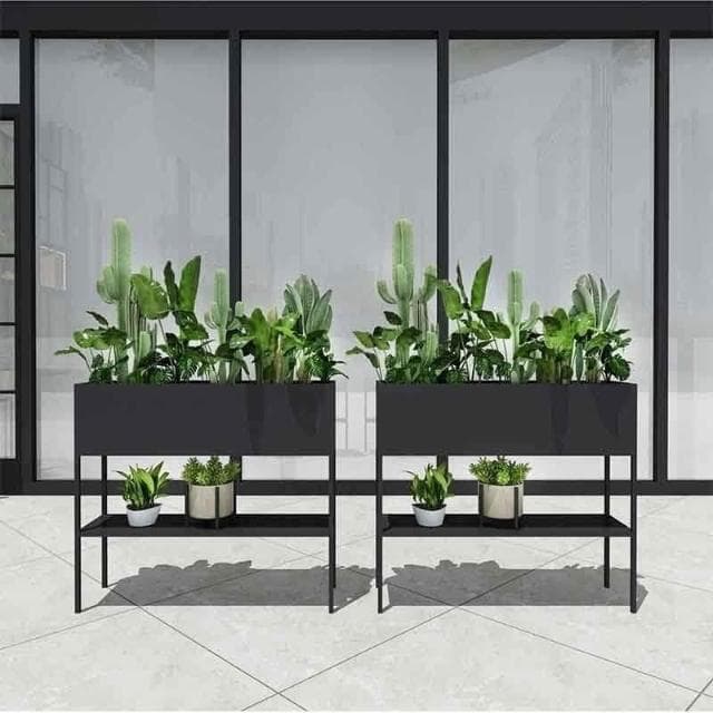 輕奢露天花架 陽臺花架 花盆 庭院花架 盆栽架 多肉植物架 戶外雙層大型花架 歐風植物架室外陽臺落地式花架