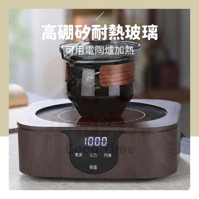 《小柏力克》 防燙玻璃泡茶組 1壺2杯  防燙茶具組 戶外玻璃茶具組 防燙茶具 泡茶杯組 茶具組 旅行茶具組