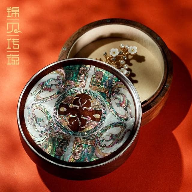 錦貝傳說結婚禮物送閨蜜朋友家人螺鈿首飾盒胡桃木質戒指項鏈生日